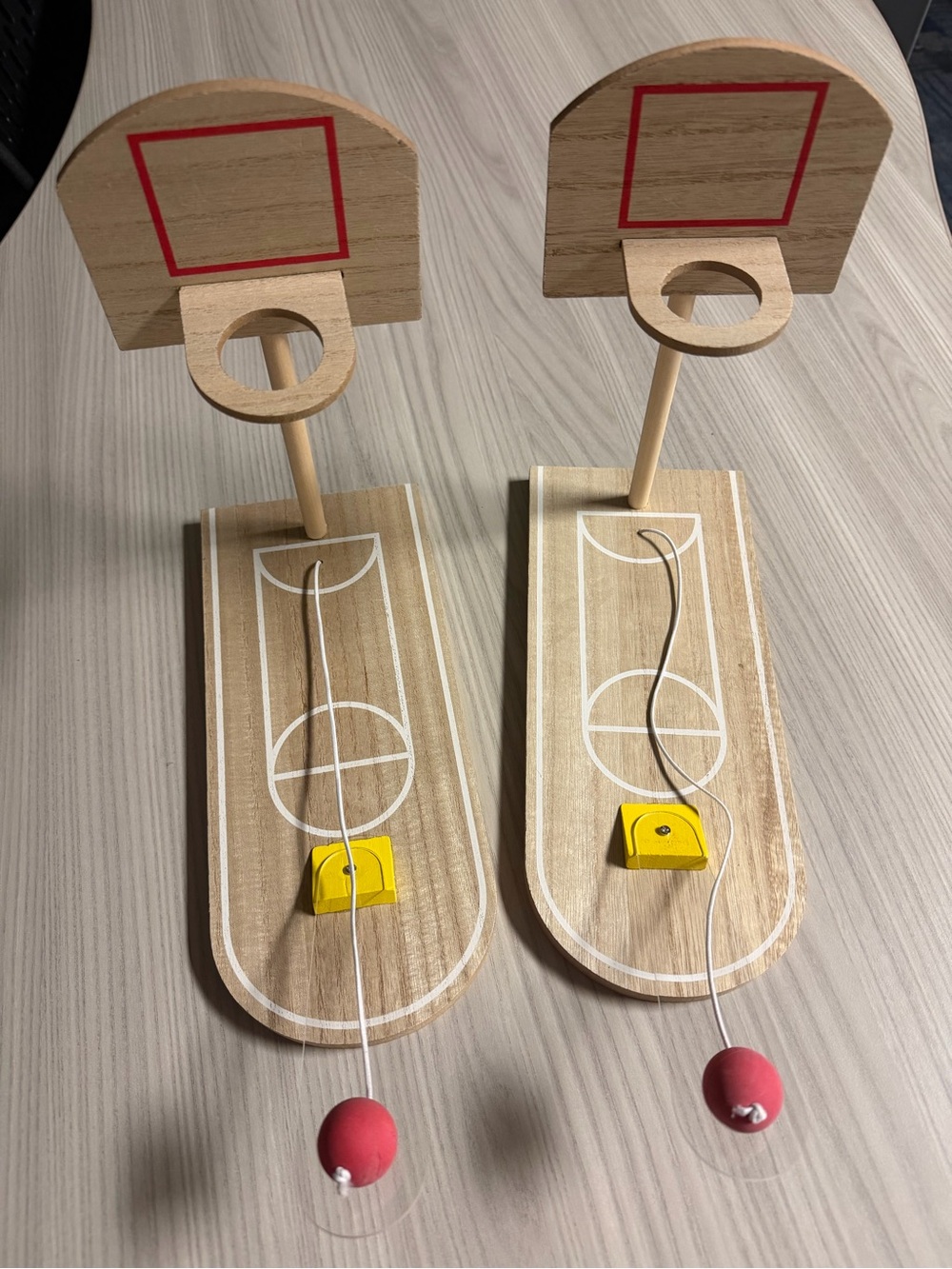 Wooden Mini Basketball Toss Game - Natural Wood & Red